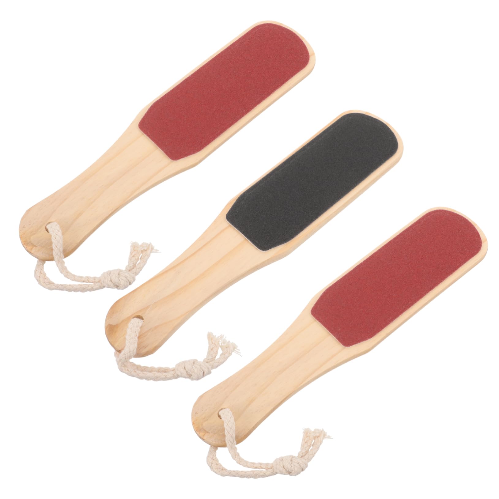 FRCOLOR 3Pcs Wooden Foot Exfoliator Double Sided Foot Care Tool for Removal Comfortable Handle for Home Professional Use for Smooth Skin
