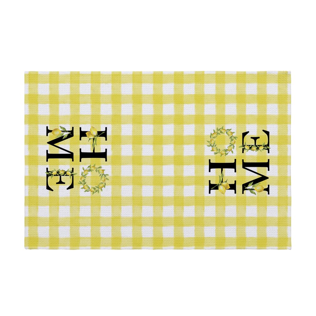 Trapos Cocina Impresión Malla Amarilla Paños de Cocina Suaves y Absorbentes Paños Cocina Reutilizables Trapos de Cocina para Secar Toallas Lavable Toallas de Barra Juego de 4 (40x60cm)