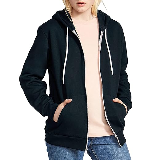 American Apparel F497 Flex Fleece Zip Hoody Black