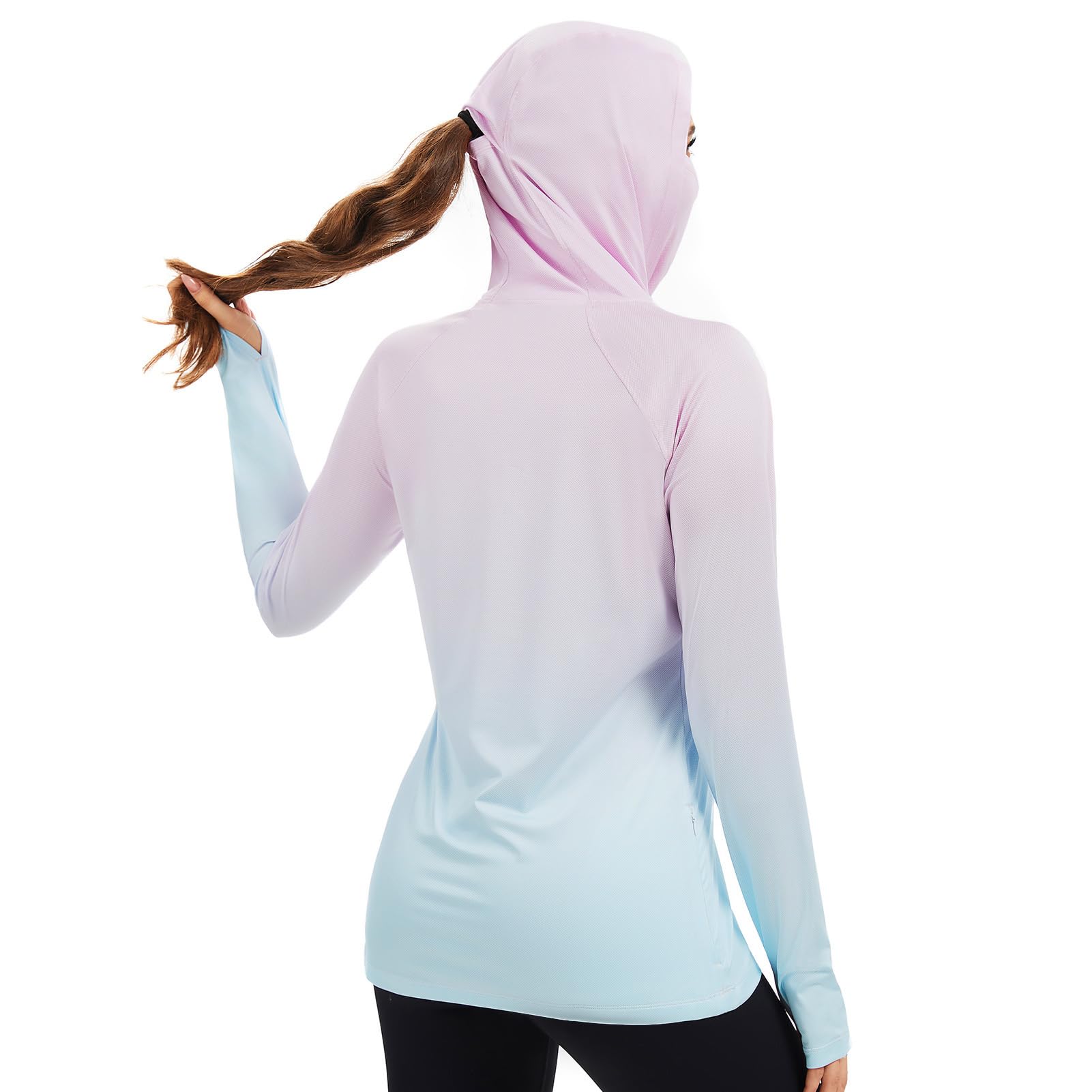 Bassdash Damen Angel Kapuzenshirt mit UPF 50+ Daumenlöchern für Gesichtsmaske FS23W