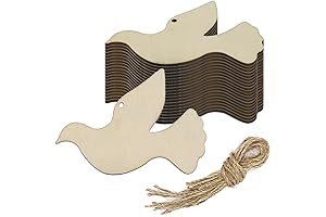 20pcs Bird Wood DIY Crafts Cutouts Wooden Dove Shaped Hanging Ornaments