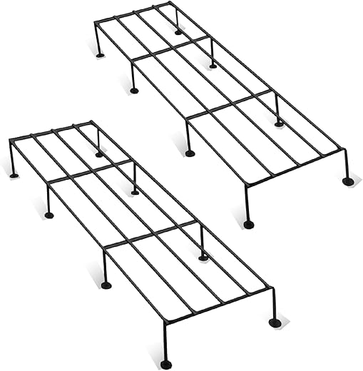 Kraft Seeds by 10 CLUB Rectangular Galvanized Metal Stands for Pot (2 Pcs, 24 Inch) | Metal Plant Stands for Indoor and Outdoor Use | Garden Pot Stand