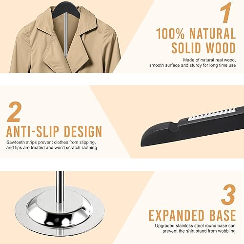 Miniatura 4 de Fumingpal Soporte de exhibición de camisas de altura ajustable de 20 a 35 pulgadas, soporte de exhibición de camisetas para vendedores, estante de