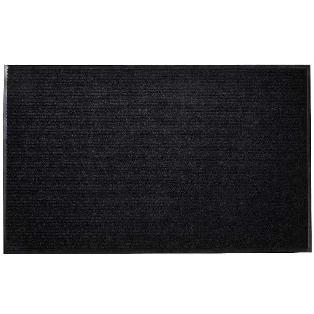 Felpudo negro de 90 x 120 cm de PVC y poliéster, antideslizante, para entrada, pasillo, interior y exterior, con protección contra la humedad, el barro, el polvo y la arena
