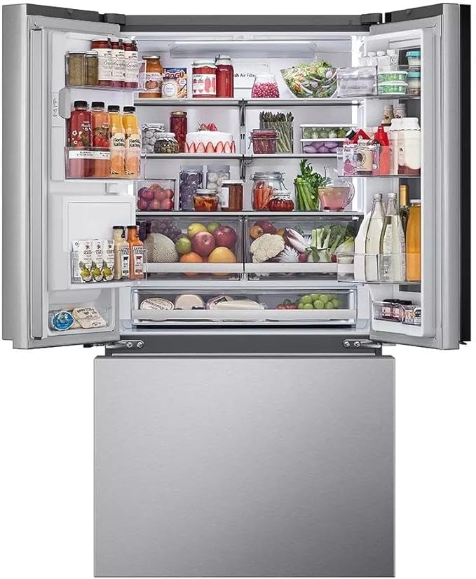 LG LRYKC2606S, 26 cu. ft. Smart Mirror InstaView® Counter-Depth MAX™ French Door Refrigerator with Four Types of Ice on Fridge.com