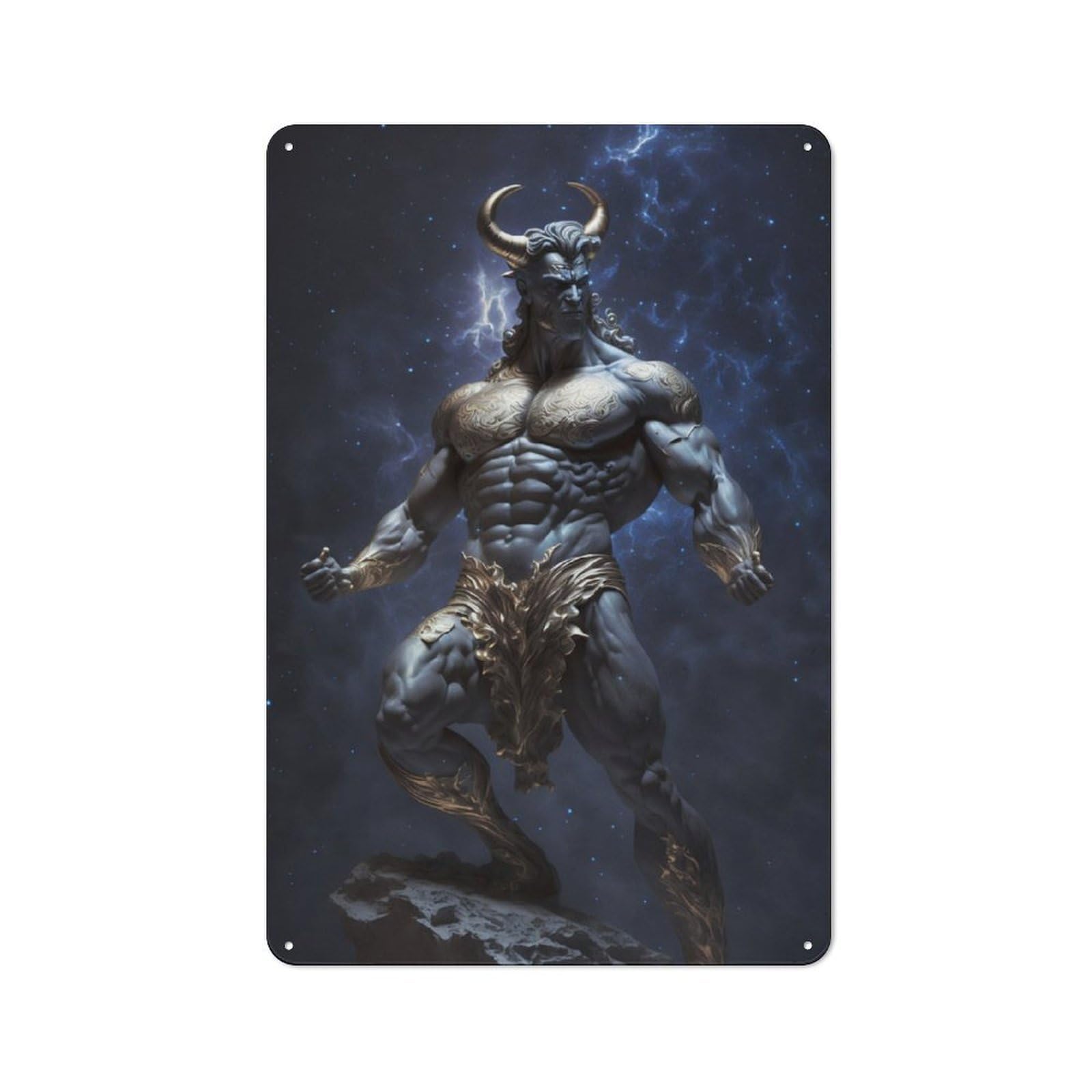 Junmoney Minotaur Classic Kitchen Metal Sign 30X20cm Featuring Cafe Wall Decor For Restaurant, Kitchen, Counter Or Breakfast Nook