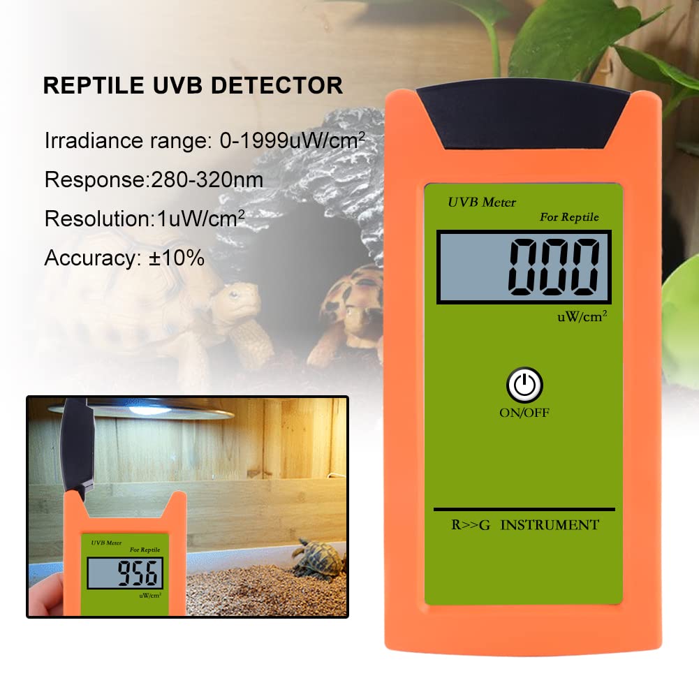 Probador UVB de alta precisión 0-1999UW/cm², Detector UVB digital profesional LCD, Instrumento de prueba UVB para reptil