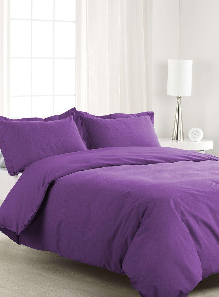 Scala Bedding 500 TC 500% Egyptian Cotton 1 Piece Duvet Cover Full Size Solid Purple