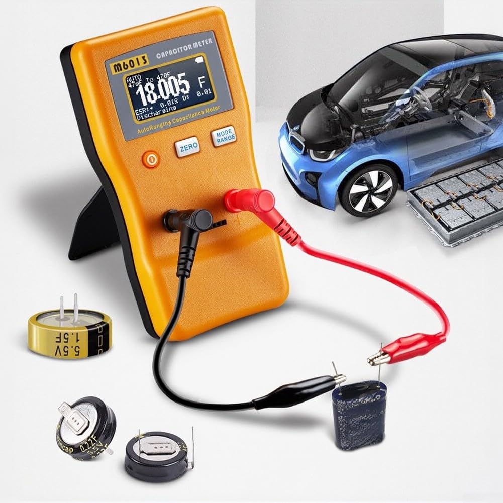 M6013 Digitaler Kapazitätsmesser, Auto-Range 5-stelliger Tester, 0,01 pF-470 mF, schnelle 0,2 s Lesung, USB-betrieben für Heimwerker-Schaltkreiswartung