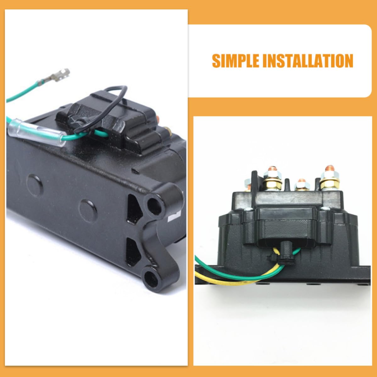 Artibetter Relé Eficiencia de 250a 12v Solenoide para Cabrestante Eléctrico Alta y Fácil Instalación, Contactor Materiales Cobre y Plástico para Atv, Utv y Camiones