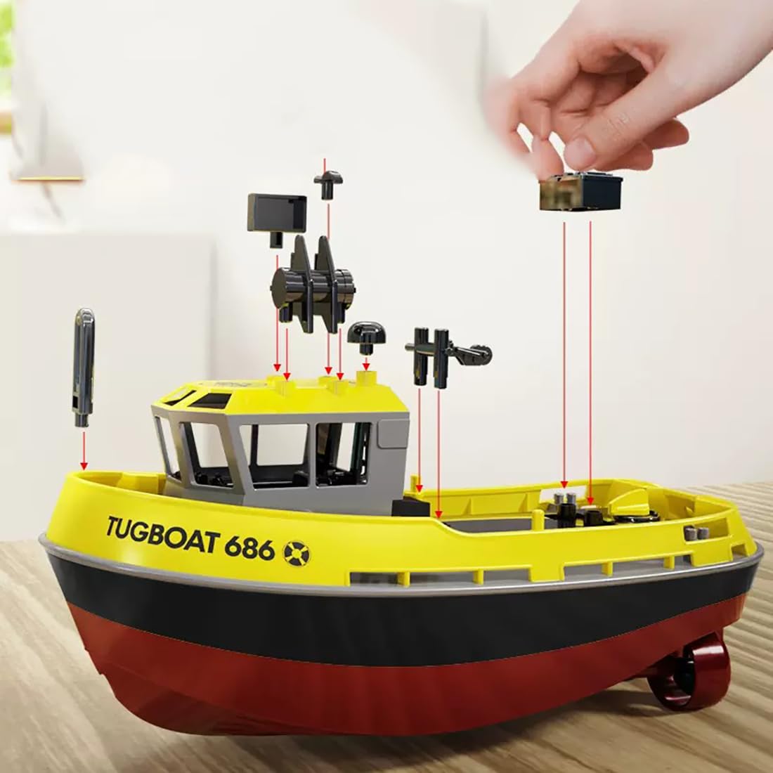 Amazon.com: Weendiypty RC Boat, 1/72 2.4Ghz RC Tugboat for