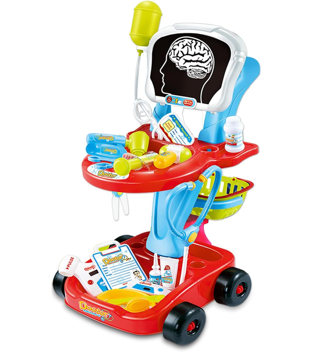 XTECHDoctor Kits for Kids 3-5 with Stethoscope Light X-Ray Trolley Toy Pretend Medical Play Doctor for Toddler Girl Boy 3 4 5 Years Old Birthday Easter Gifts