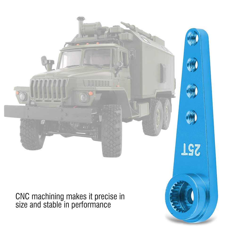 Servoarm Aus Aluminiumlegierung Für RC LKW – 25T, CNC-gefräst, Für WPL1627R – Rot/blau Wählbar