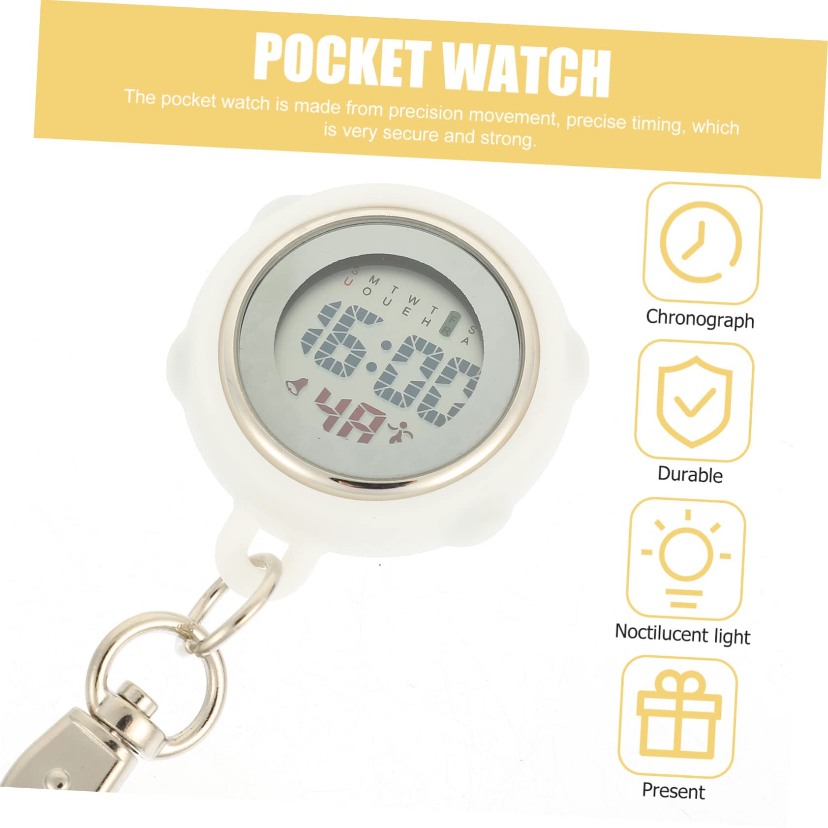 VALICLUD 3piezas Reloj De Bolsillo Digital Clip Cronómetro Preciso para Profesionales Salud Ligero y Práctico Colgante Bolsillo