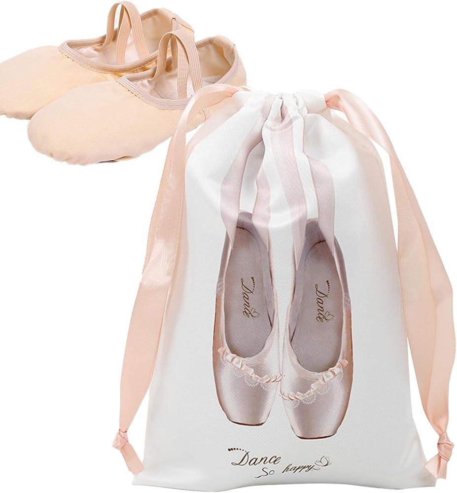 Sac De Rangement Pour Chaussures De Danse - Satin, Cordon, 18x28cm, Idéal Ballet, Jazz, Latine