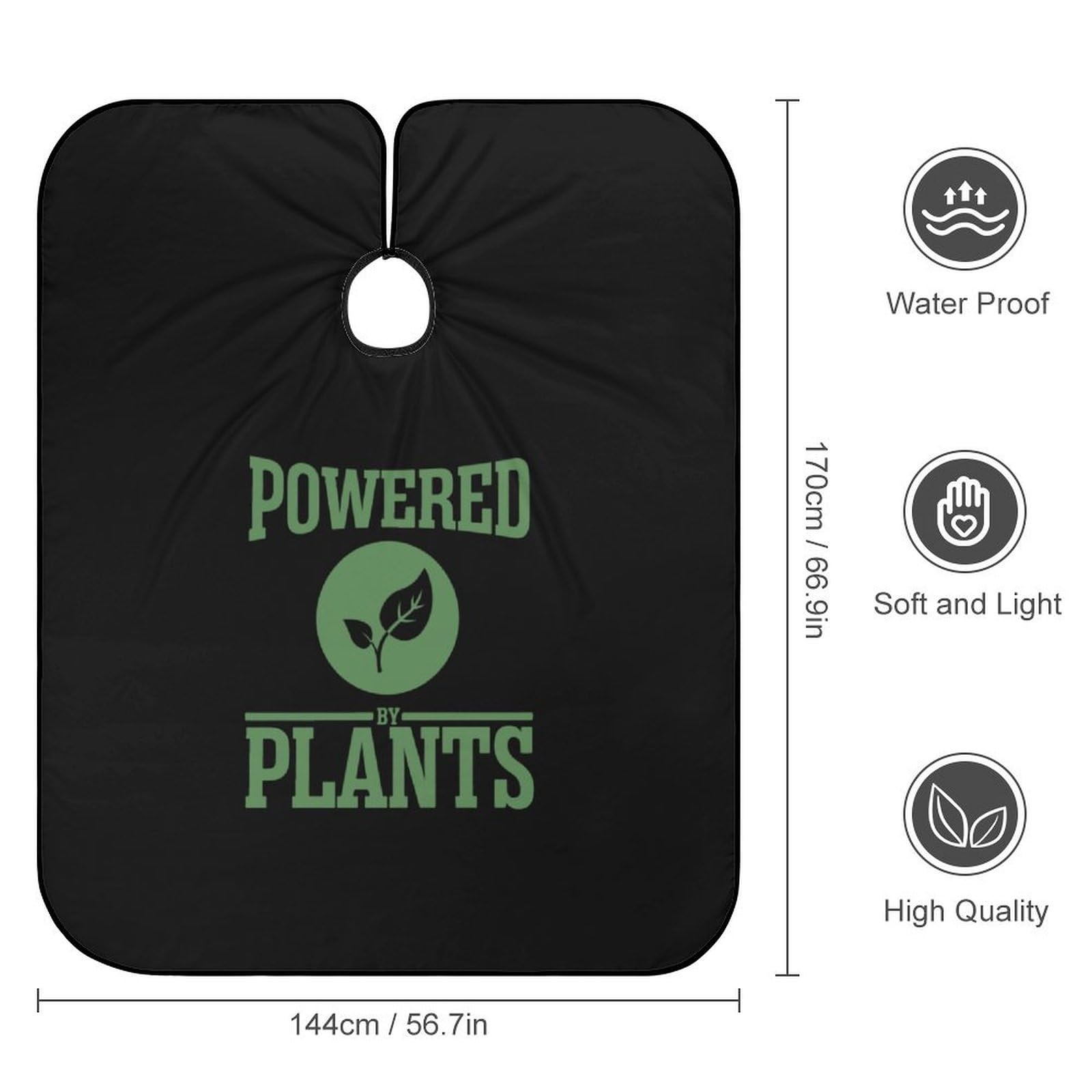 Powered by Plants Hair Cutting Cape for Men Women Waterproof Barber Cape Adjustable Salon Haircut Capes