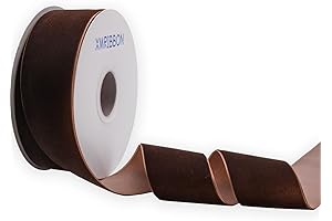 Camel Velvet Ribbon 2 Inch Single Sided for Gift Wrapping, 10 Yards (Brown)