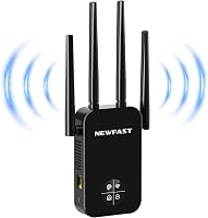 NEWFAST WiFi5 1200Mbps WiFi erősítő, Dual Band bővítő 4 antennával és LAN porttal 1