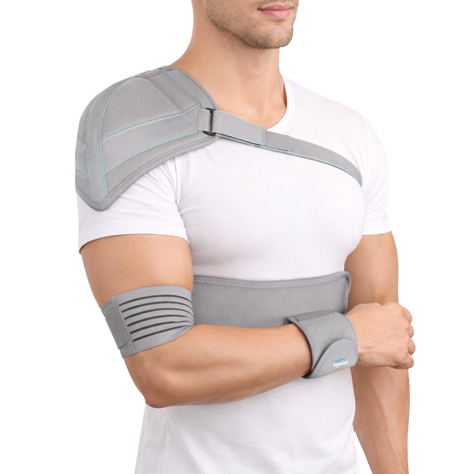 TYNOR Elastic Shoulder Immobiliser, Grey, Large, 1 Unit-picture-14