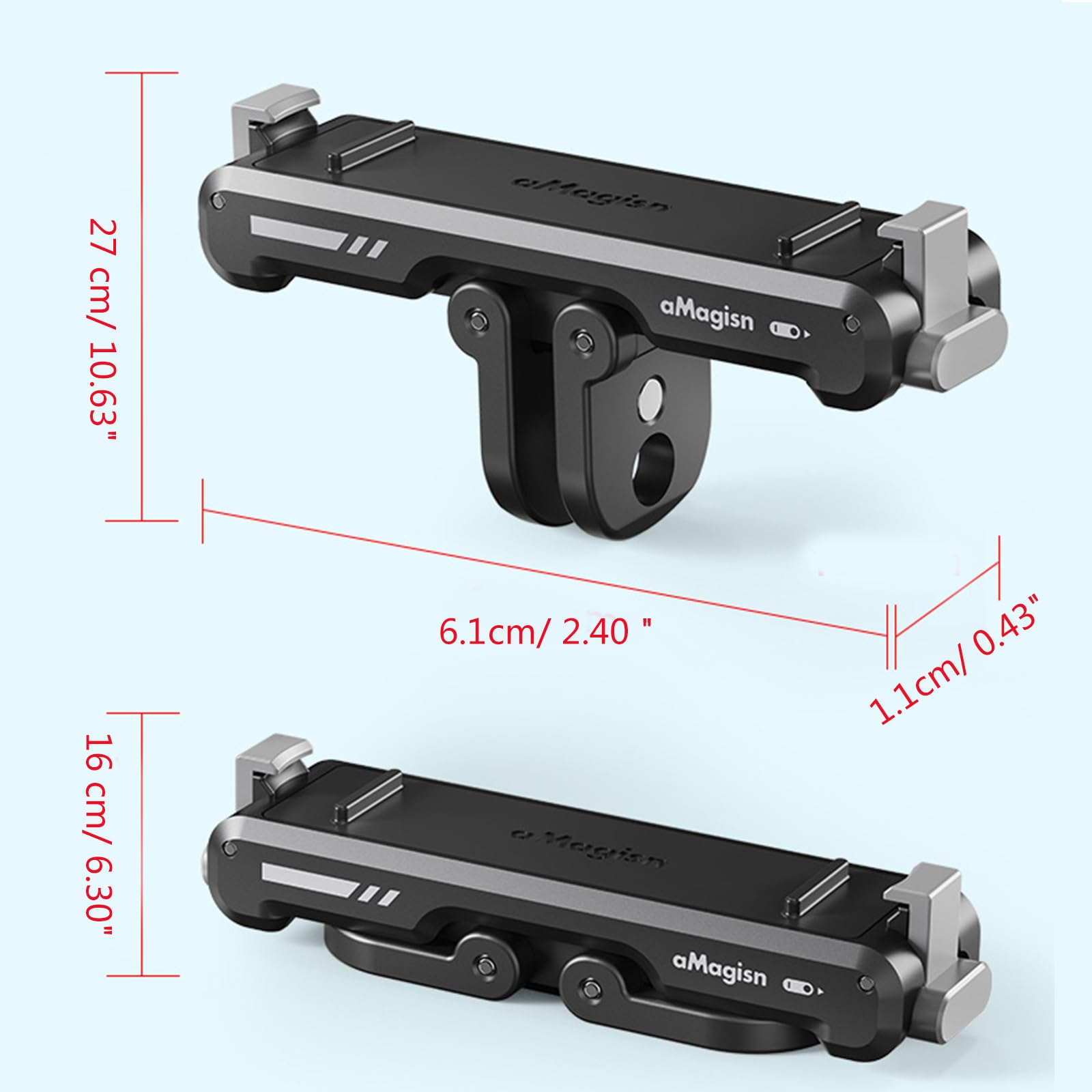 Soporte de montaje 360 GO 3 de liberación rápida de tornillo de 1/4 pulgadas adaptador de cámara deportiva, accesorios para trípode