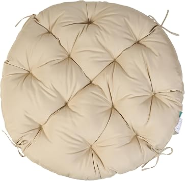 QILLOWAY Outdoor Papasan Chair Cushion 48" Waterproof Round Patio Cushion Weather Resistant Replacement Cushion for Outdoor Furniture,Beige