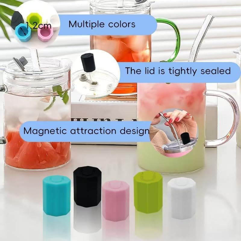 Magnetic Straw Cover, Spill Proof Leakproof Straw Topper for BruMate/Resa,Drinkware Accessory 2 pack (Pink) image 3