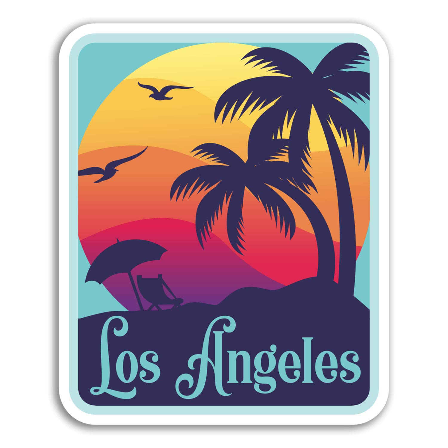 2 x 10cm Los Angeles Vinyl Stickers - USA LA Sticker Laptop Luggage #18363 (10cm Tall)