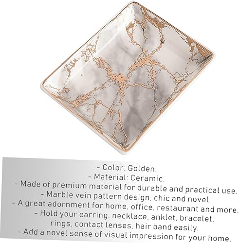 Miniatura 4 de Holibanna 2pcs bandejas decorativas ceramic jewelry dish ceramic jewelry tray trinket tray ceramic tray decorative trays trim tray decor tray