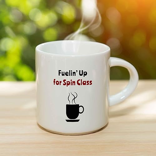 Miniatura 3 de Fuelin' Up for Spin Class Taza de café – Taza de cerámica para ejercicio de fitness, idea de regalo para hombres/mujeres/niños/niñas, cumpleaños,