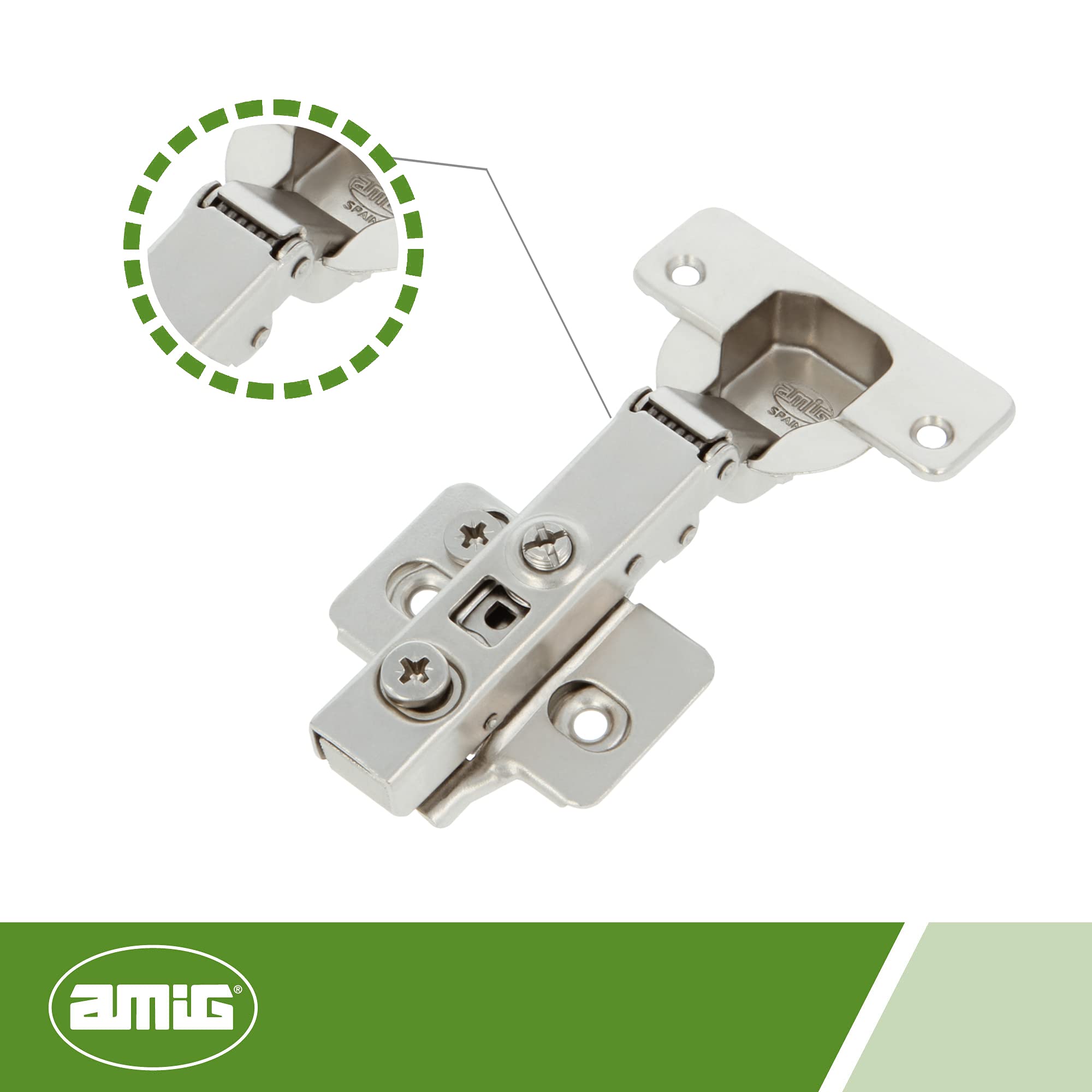Amig, Hydraulic Bowl Hinge, Straight with Latch, Ideal for Kitchen Furniture cabinets or Doors, diameter 35 mm - Image 3