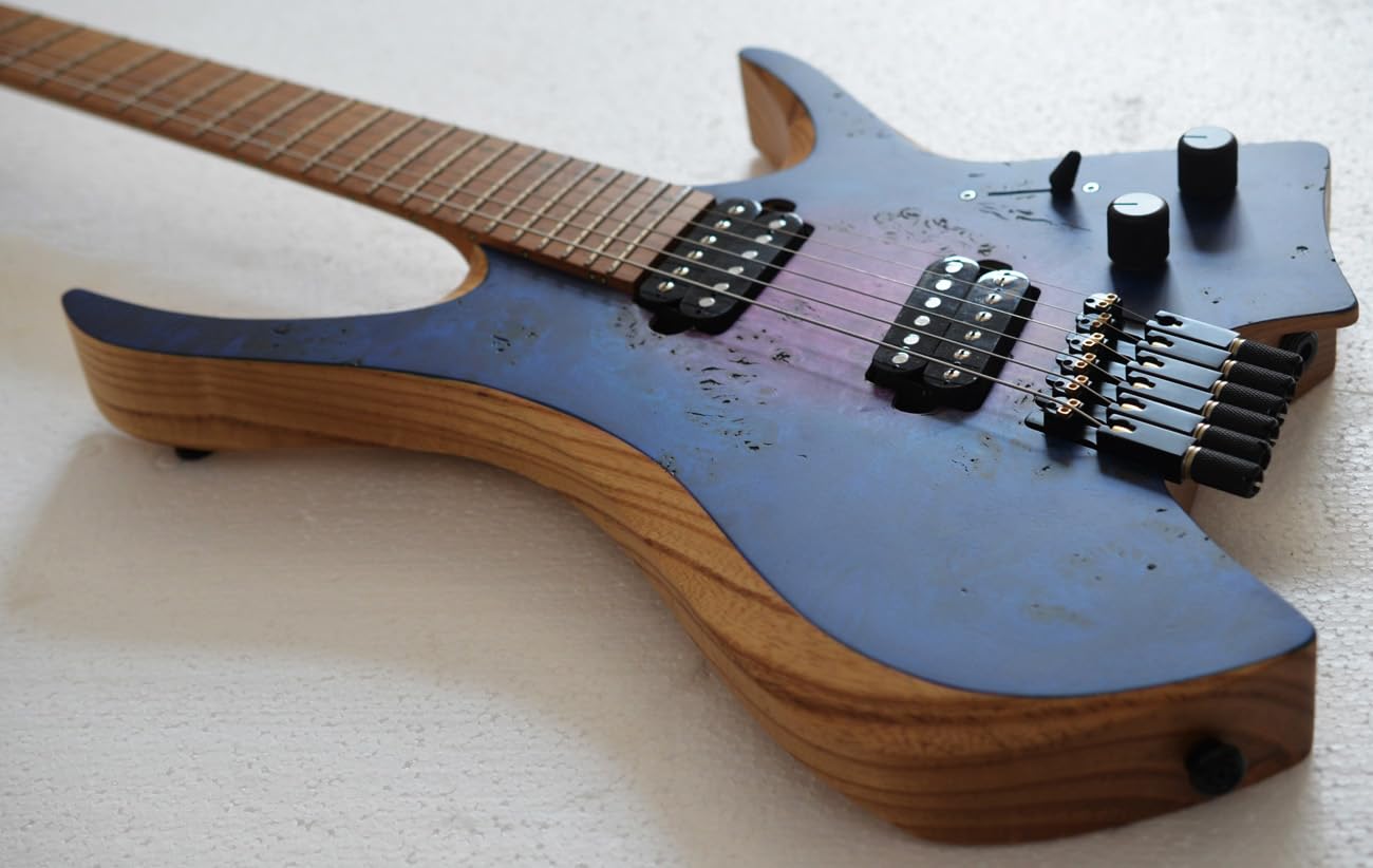 Amazon.com: 2024 NKGuitar Fanned frets 6 Strings Headless