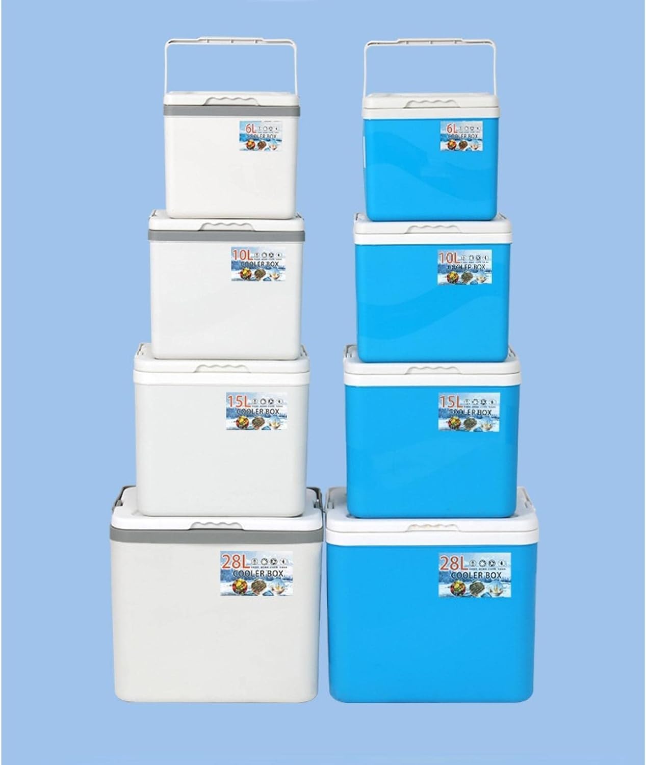 NA Refrigerator Household Vehicle Mounted Outdoor Refrigerator Takeout Cold Box Fishing Size Fresh-Keeping Box Portable Incubator 80L Wheeled Blue