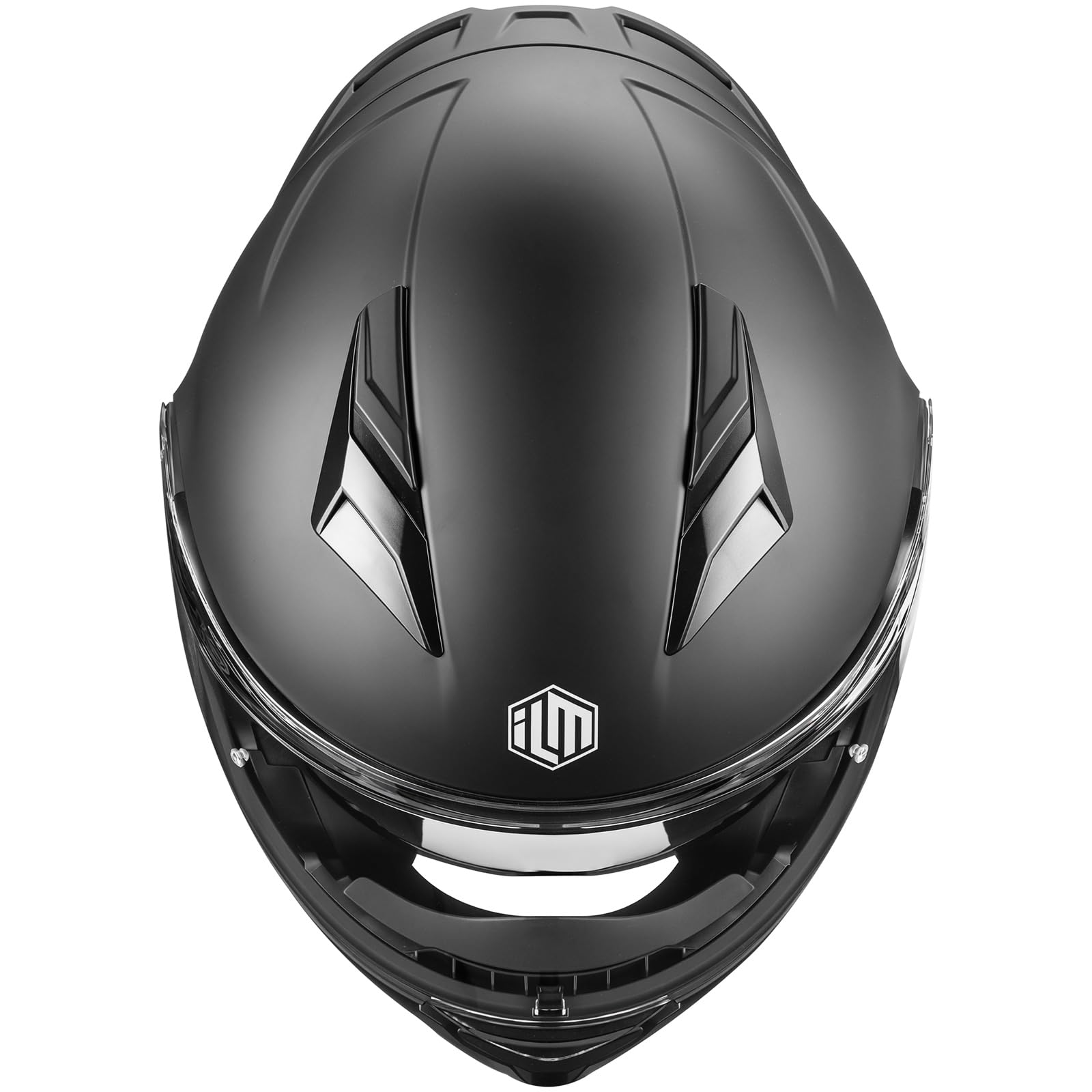 ILM Składany kask motocyklowy Mężczyźni Kobiety ECE 22.06 z podwójnym wizjerem kask integralny model FF959, matowa czerń, M