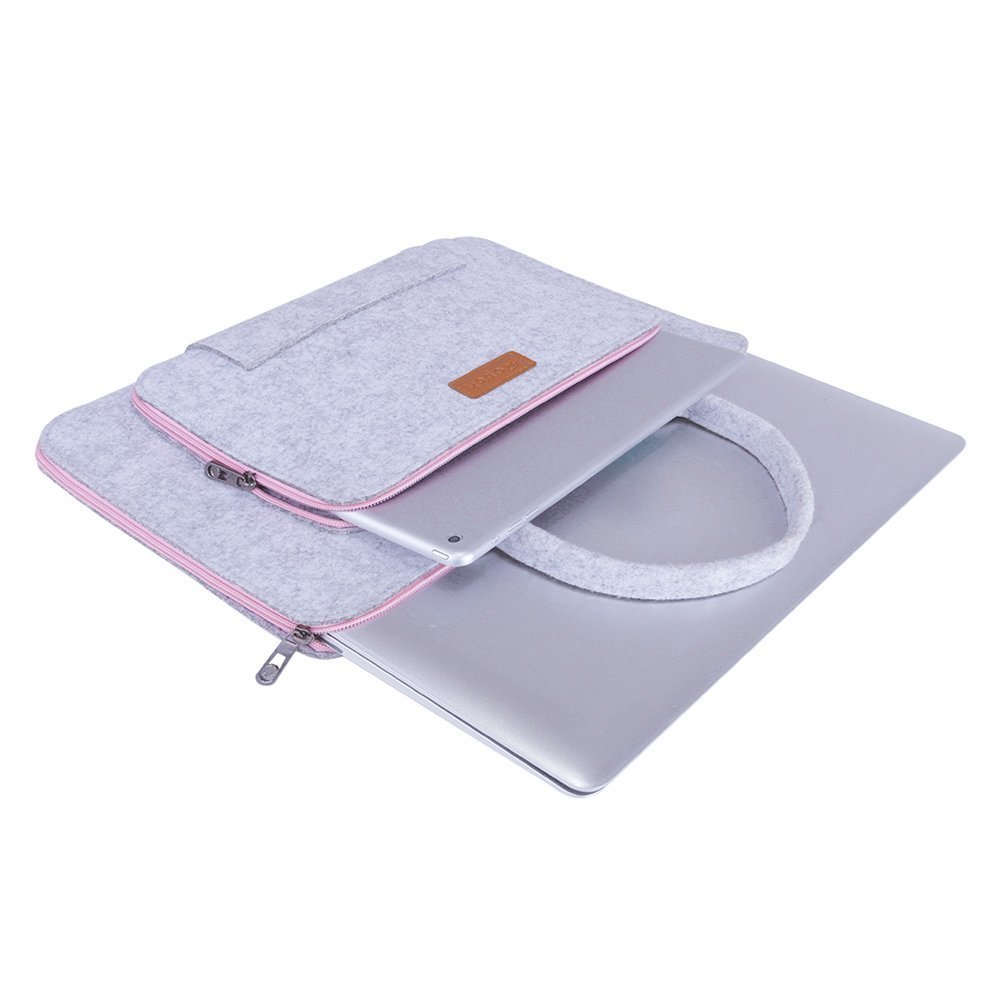Pochette Ordinateur Ropch Housse De Protection En Feutre Pour Ordinateur Portable 17,3 Acer/ ASUS/Dell/Lenovo/HP Gris/Rose Souris Apple