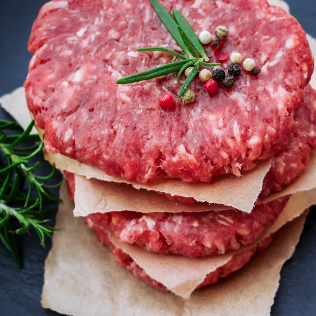 BALSAT | Hamburguesera Profesional carniceros y restaurantes - 4 Senos Ovalada. Totalmente en Acero Inoxidable. Incluye 3 Paquetes de celofan de Hamburguesa - Total 1380 Hojas.