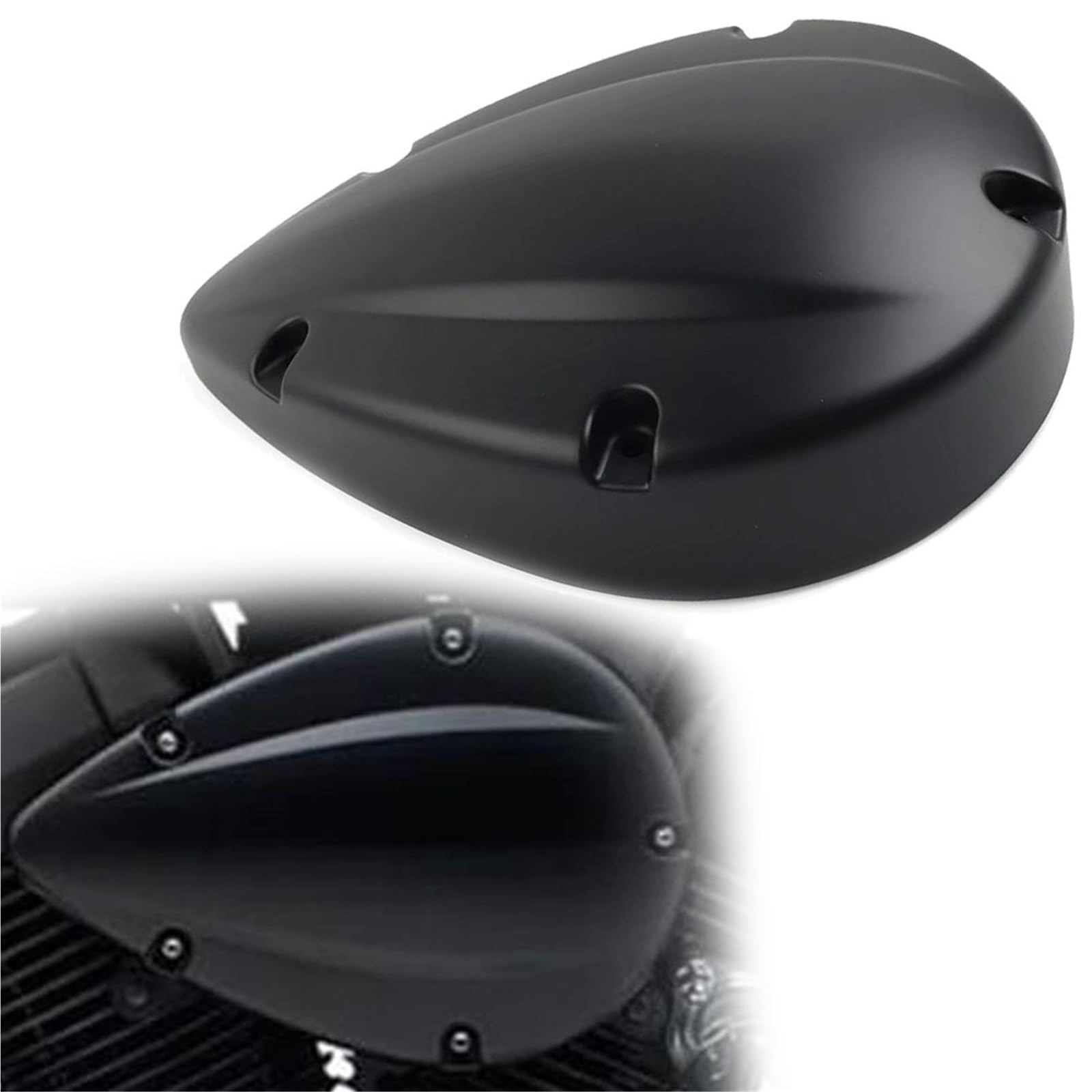 Filtre d'admission d'air de moto noir mat avec cache de protection pour VT750C Spirit