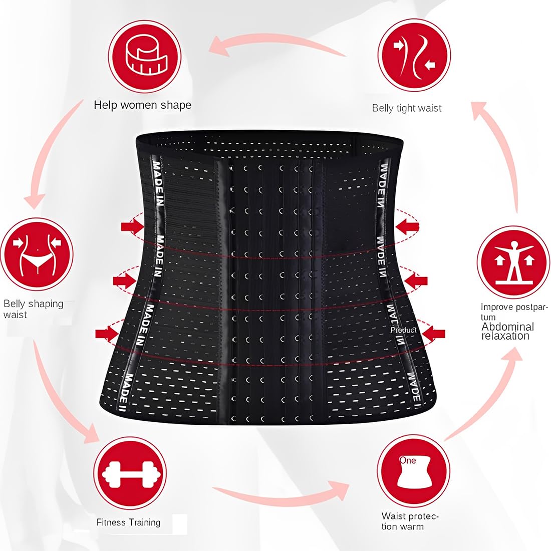 PBAHAUP Faja Postparto Mujer y Poscesárea, Ajuste Perfecto con Soporte Suave, Cinturón Abdominal Transpirable de Cierre Autoadherente para Recuperación Cómoda Postparto, Moldeadora y Ajustable — view 3