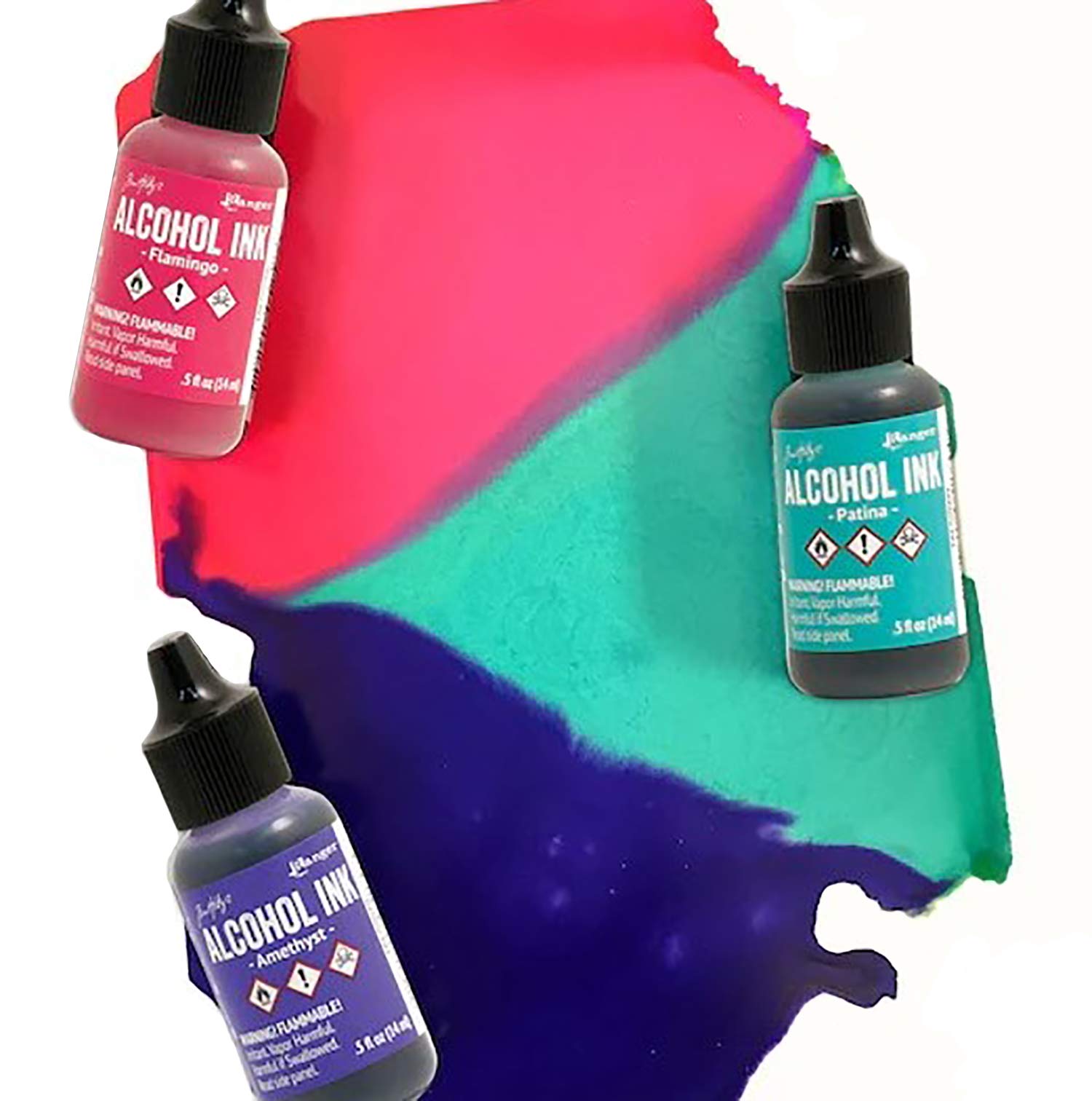 Ranger Tim Holtz Alcohol Ink 3-Pack - Summit View, Sunshine, Pure Twilight Colors, 0.5oz Each