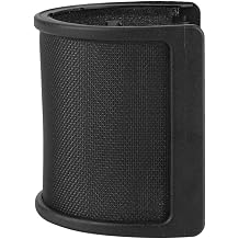 Small UShaped Microphone Pop Filter Mask for Recording - Dual Layer Mesh
