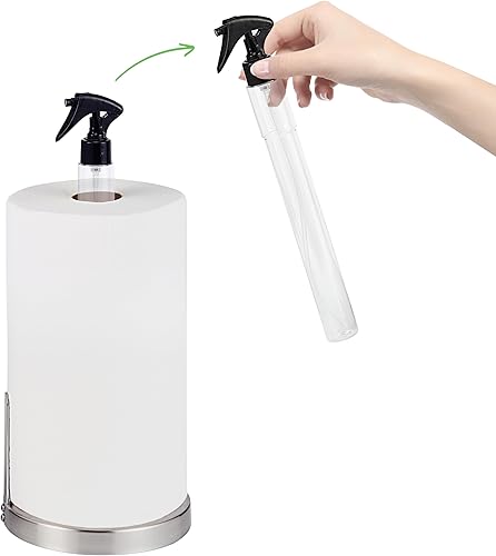 Miniatura 2 de SunnyPoint Dispensador de soporte para toallas de papel pesado con botella de pulverizaciónbomba integrada (botella de spray, níquel satinado)