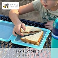 Vista 3 de Big Bee, Little Bee - SoftShell Contenedor de Almacenamiento de Alimentos de Silicona Reutilizable con Tapa de Concha Conectada, Fácil de Limpiar