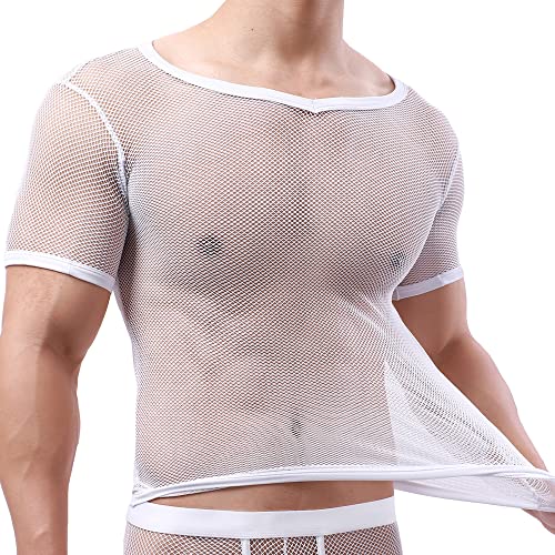 Yoobng Sexy Men's Underwear Sleeveless Vest Tank Top Breathable Mesh Fishnet Undershirt #TOP1
