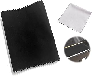 1 piece of black key cloth, with 1 piece of gray wiping cloth, piano dustproof cleaning cloth, musical instrument key wiping cloth, black musical instrument cleaning cloth