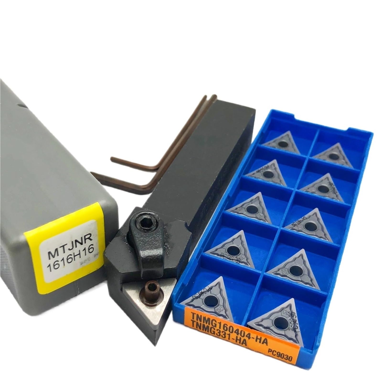 MTJNR 1616H16-IC908 MTJNR2020K16 MTJNR2525M16 MTJNR1616H16 - Supporto per utensili da tornitura esterno, con 10 inserti TNMG160404 (MTJNR 1616H16-IC908) PC90300 )