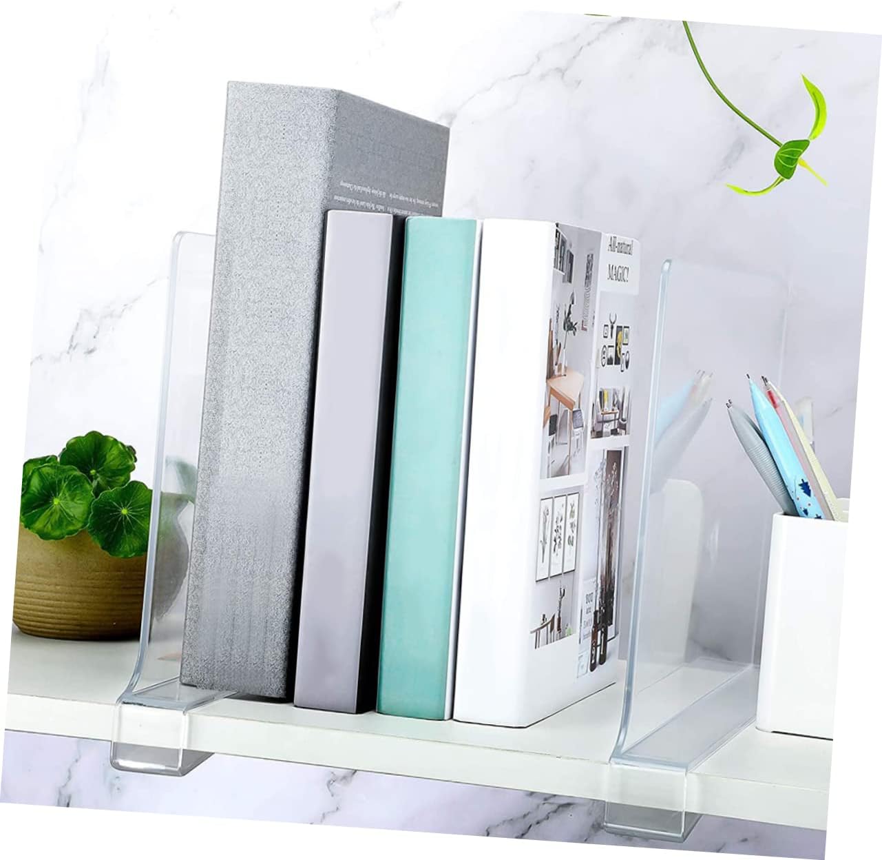4pcs Wardrobe Clothes Separator Closet Shelf Divider Organizing Separator Book Shelf for Maximize Storage Space