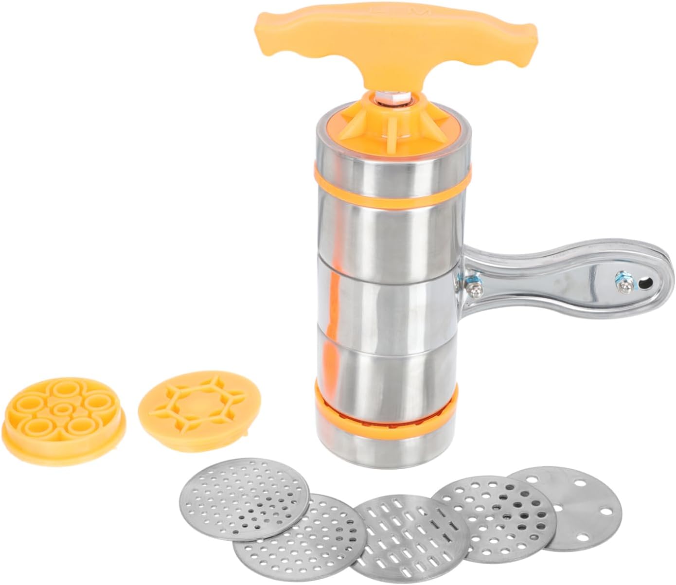GARVALON Stainless Steel Manual Noodles Press Machine with Comfortable Handle Hand Operated Pasta Maker for Home Kitchen Corrosion Resistant Hand Press Tool for DIY Noodle Making Mode