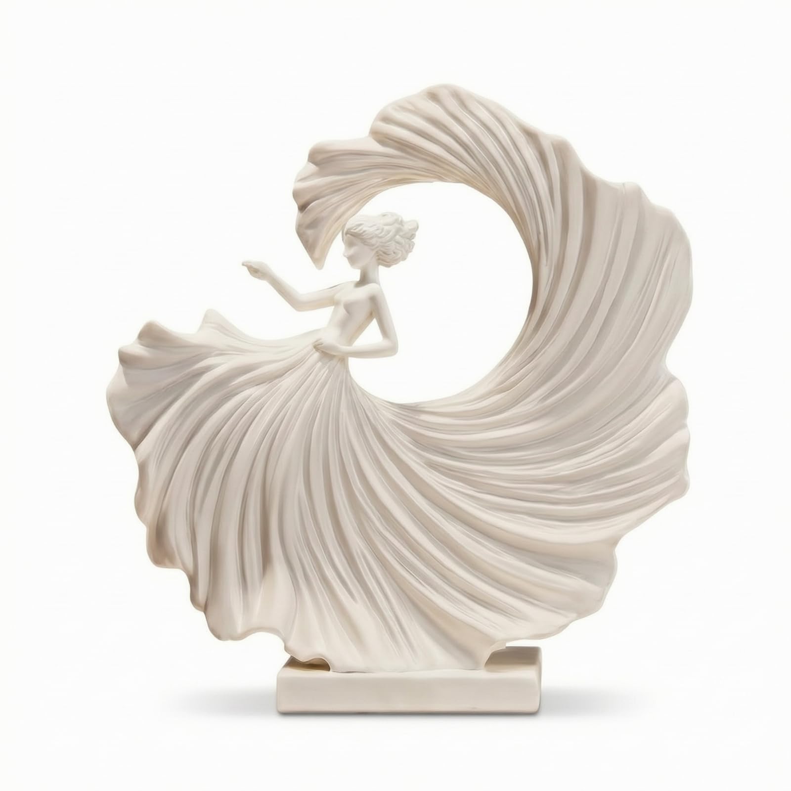 Escultura de Resina Estatua Figura Decoración Moderna Minimalista con Centro Circular Abierto Adecuada para Sala de Estar Escritorio Estantería Recibidor Oficina