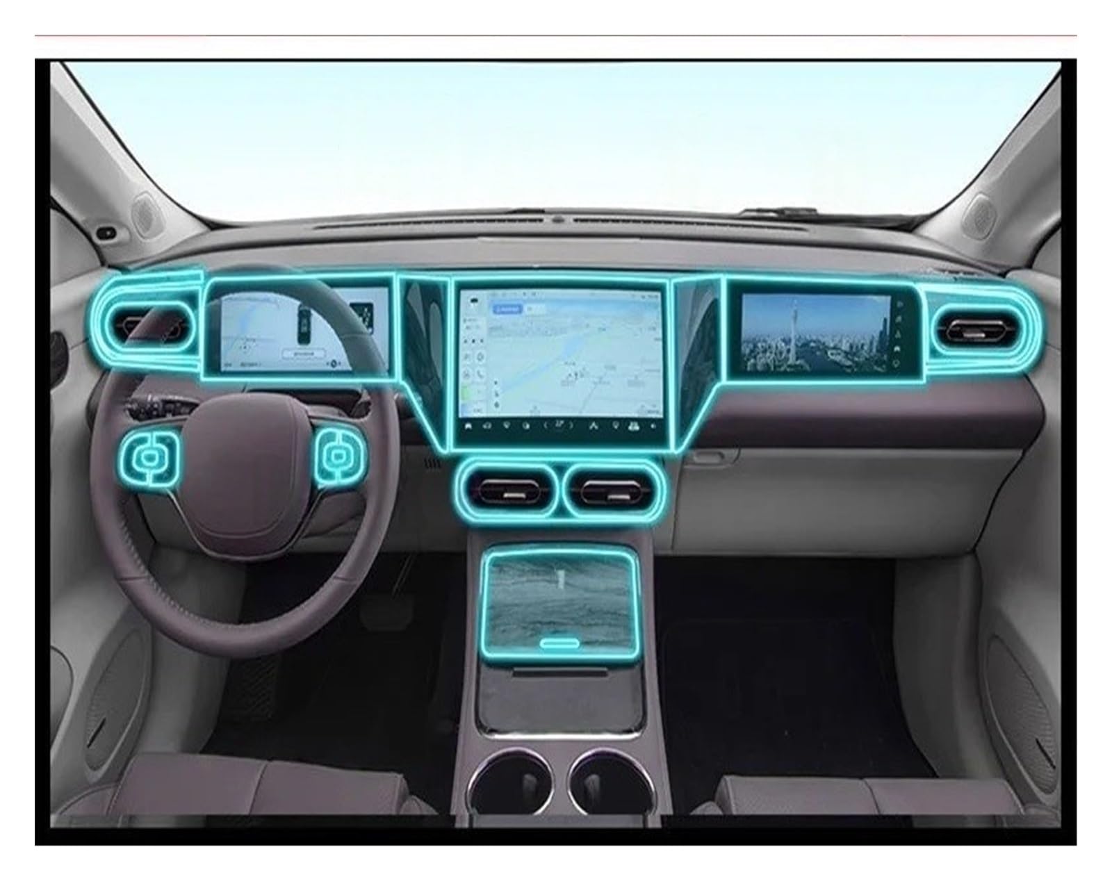 para LE&APMOTOR Leap C11 2021-2023 Interior del Coche Consola Central Transparente Película Protectora De TPU Anti-reparador Arañazos Protector Pantallas