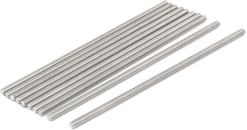 Miniatura 41 de uxcell M5 x 5.906 in 304 acero inoxidable totalmente roscado barra barra barra de hardware 10 piezas