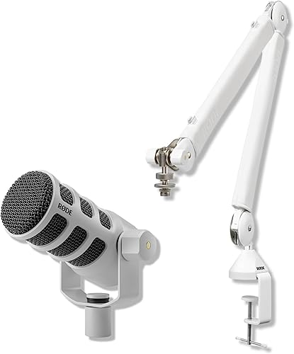 Miniatura 9 de Rode PodMic Micrófono dinámico para podcast con soporte para micrófono de escritorio Gator GFW-MIC-0501, cable XLR y paño de pulido StreamEye